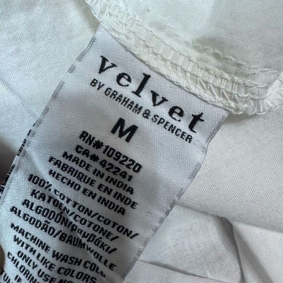 Velvet By Graham And Spencer White Top Medium Cotton - Picture 10 of 10